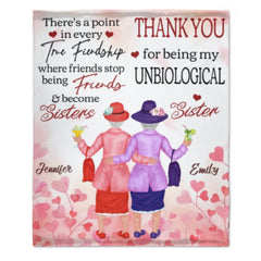 Thank You For Being My Unbiological Sister - Gift For Bestie - Personalized Blanket - Lovscape