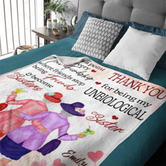Thank You For Being My Unbiological Sister - Gift For Bestie - Personalized Blanket - Lovscape