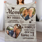 Thank You For Simply Being There Every Time - Upload Image, Gift For Mom, Personalized Blanket - Lovscape