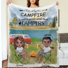The Best Memories Are Made Camping - Husband & Wife - Gift For Camping Couples, Personalized Blanket - Lovscape