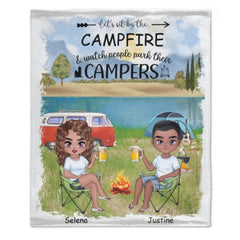 The Best Memories Are Made Camping - Husband & Wife - Gift For Camping Couples, Personalized Blanket - Lovscape