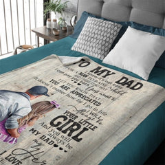 To My Dad Mom From Daughter Son Gift Wood Texture Personalized Fleece Blanket - Lovscape