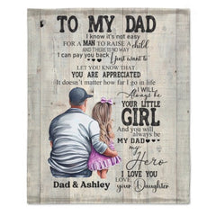 To My Dad Mom From Daughter Son Gift Wood Texture Personalized Fleece Blanket - Lovscape