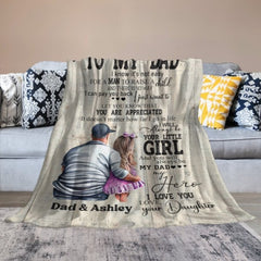 To My Dad Mom From Daughter Son Gift Wood Texture Personalized Fleece Blanket - Lovscape