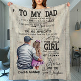 To My Dad Mom From Daughter Son Gift Wood Texture Personalized Fleece Blanket - Lovscape