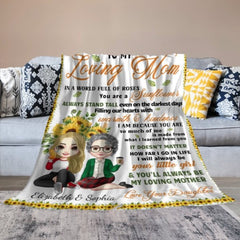 To My Loving Mom You Are A Sunflower - Family Personalized Custom Blanket - Birthday Gift For Mom From Daughter - Lovscape