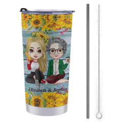 To My Loving Mom You Are A Sunflower - Family Personalized Custom Tumblers - Birthday Gift For Mom From Daughter - Lovscape