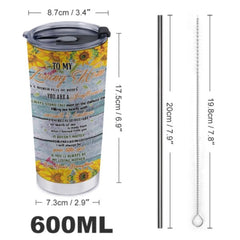 To My Loving Mom You Are A Sunflower - Family Personalized Custom Tumblers - Birthday Gift For Mom From Daughter - Lovscape