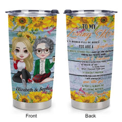 To My Loving Mom You Are A Sunflower - Family Personalized Custom Tumblers - Birthday Gift For Mom From Daughter - Lovscape