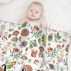 Vintage Forest Custom Name Blanket - Gifts for Baby - Lovscape