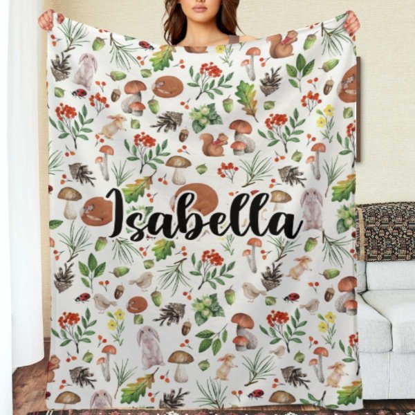 Vintage Forest Custom Name Blanket - Gifts for Baby - Lovscape