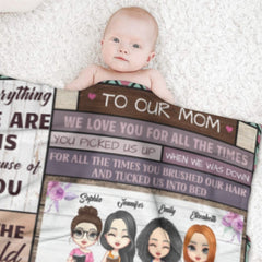 We Love You For All The Times - Family Personalized Custom Blanket - Birthday Gift For Mom From Daughter - Lovscape