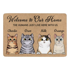 Welcome To My Home - Funny Personalized Cat Decorative Mat, Doormat - Lovscape