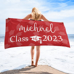 Yay Grad! School Colors Beach Towel - Lovscape