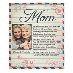 You're My Rock And My Inspiration - Upload Image, Gift For Mom, Personalized Blanket - Lovscape
