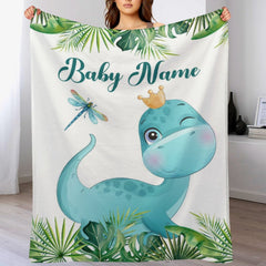 Personalized Custom Baby Blankets,Best Gift for Baby、Newborn - Dinosaur Blanket