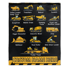 Personalized Name Tools Car Theme Toddler Baby Blanket