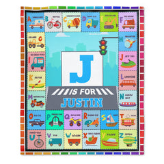 Livraison gratuite✈️Couvertures de nom personnalisées avec motif alphabet de transport