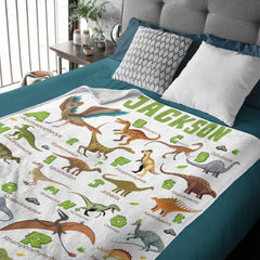 Cute Alphabet Dinosaur Blanket for Boys