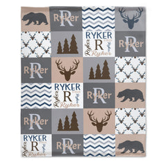 Baby Blanket  - Baby Shower Gift - Woodland Animals Baby Bedding - Woodland Baby Bedding