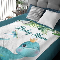 Personalized Custom Baby Blankets,Best Gift for Baby、Newborn - Dinosaur Blanket