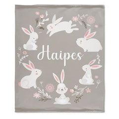 Livraison gratuite✈️Couverture personnalisée avec nom de lapin pour bébé fille