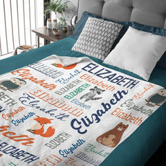 Livraison gratuite✈️Couverture personnalisée avec nom d'animaux mignons 