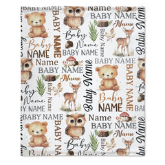 Personalized Baby Blankets, Custom Baby name Blanket - Best Gift for Baby, Newborn - bear blanket