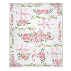 Personalized Baby Blankets for Girls with Name, Custom Baby Blanket