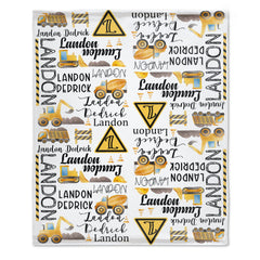 Livraison gratuite✈️Couverture d'excavatrice personnalisée avec nom - clôture de signalisation routière, cadeau pour les enfants