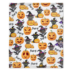 Personalized Custom Name Halloween Blanket For Kids Baby Family