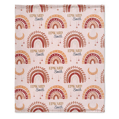Boho Rainbow Personalized Custom Name Blanket