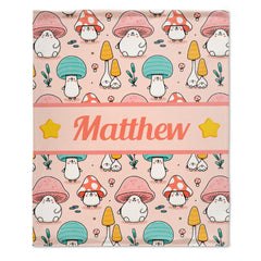 Personalized Cute Mushroom Blanket - Birthday Gifts For Girls Boys