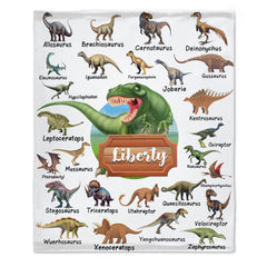 Personalized Custom Name Blankets -  Dinosaur World