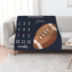 Personalized Soccer Milestone Name Custom Blanket