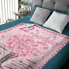 Personalized Custom Birthday Blanket - Gift For Girls
