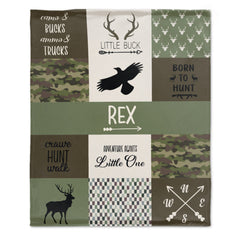 Personalized Hunting Theme Blanket - Baby Boys Blanket Newborn Baby Gift
