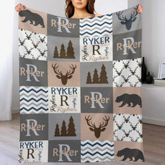 Baby Blanket  - Baby Shower Gift - Woodland Animals Baby Bedding - Woodland Baby Bedding