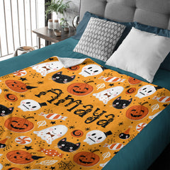 Halloween Name Personalized Custom Blanket - Halloween Gifts