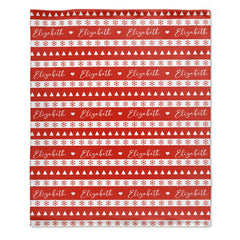 Personalized Christmas Reindeer Print Blanket - Christmas Gifts