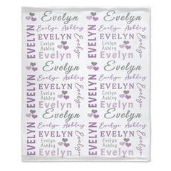 Personalized Heart-Shaped Name Custom Baby Blanket