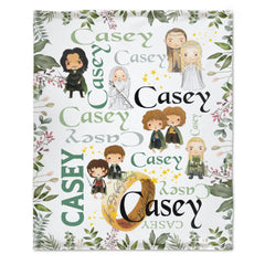 Name Customized Finger Rings Blanket Gifts for Kids