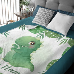 Custom Baby Animals Blanket Gift for Baby Girls Boys - Dinosaur