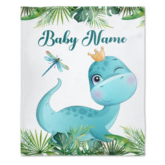 Personalized Custom Baby Blankets,Best Gift for Baby、Newborn - Dinosaur Blanket