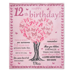 Personalized Custom Birthday Blanket - Gift For Girls