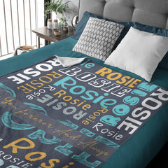 Personalized Custom Name Blanket for Kids baby Family