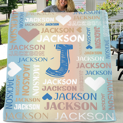 Ombre Color Personalized Blanket With Name