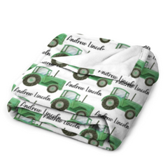 Farm Tractor Custom Name Blanket - Gifts for baby