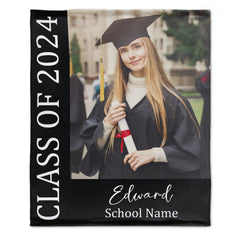 Couverture de remise de diplôme 2024 avec photo et nom personnalisés, cadeau de remise de diplôme