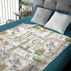 Wildlife Adventure Name Custom Blanket